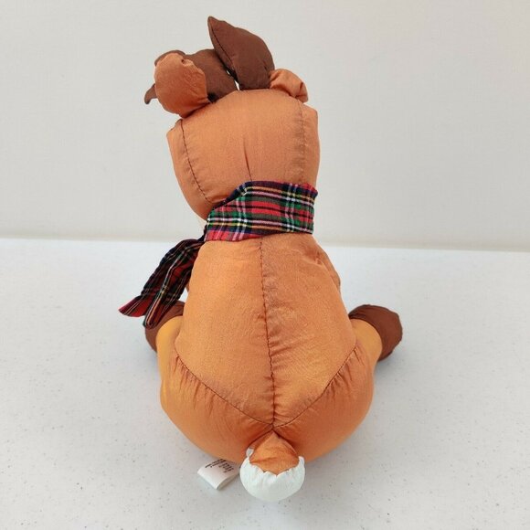 Gibson Greetings Plush Nylon REINDEER XMAS Stuffed Animal Soft Toy VTG 1993 Tag - Picture 4 of 11